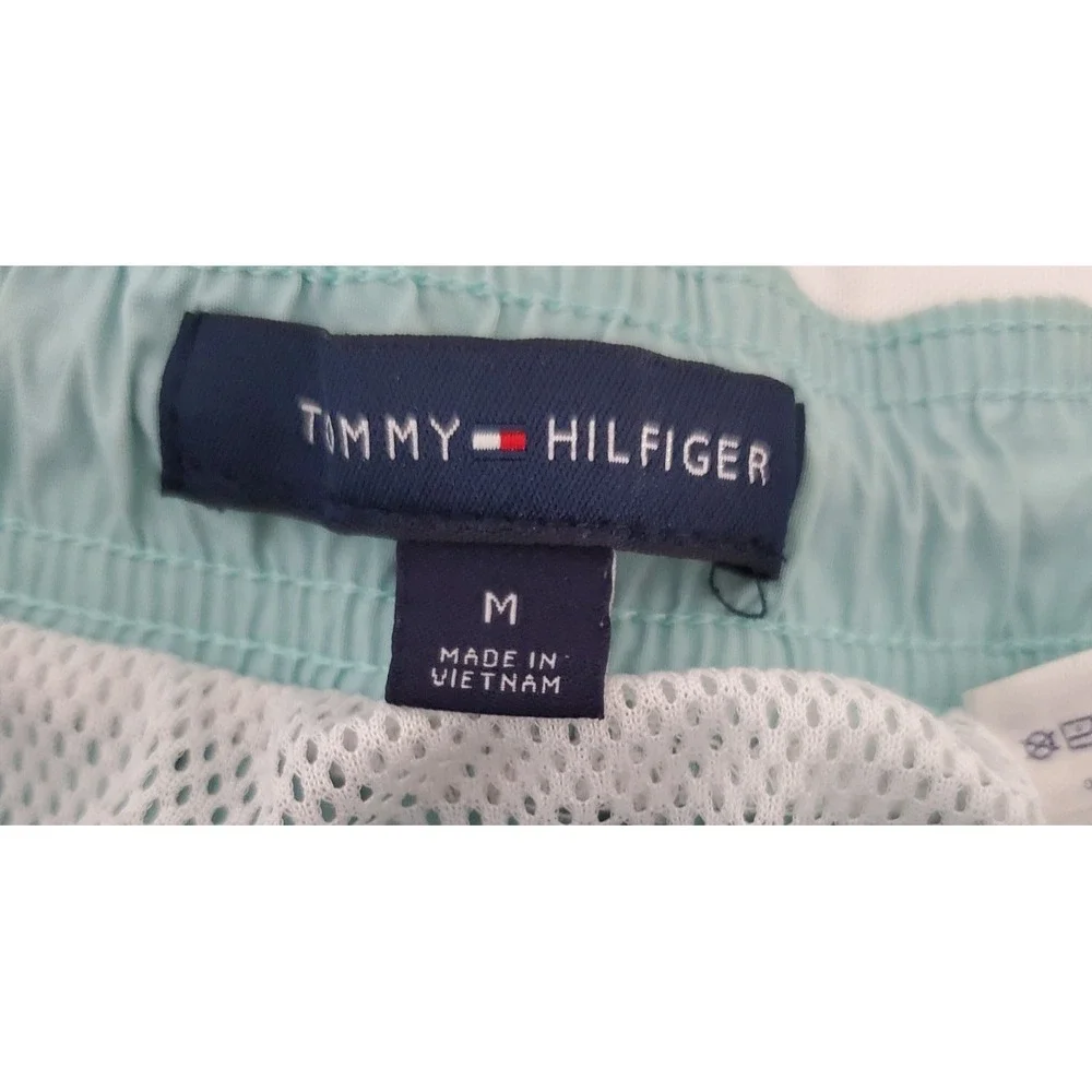 Tommy Hilfiger Mens Swim Shorts Size Medium  Mesh Lined Beach Blue Green